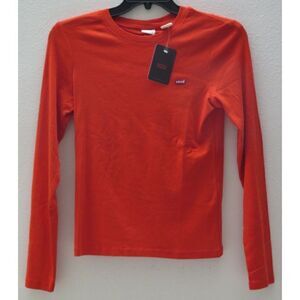 Levi's 695550028 Women's Sz L Red Long Sleeve Baby T-Shirt